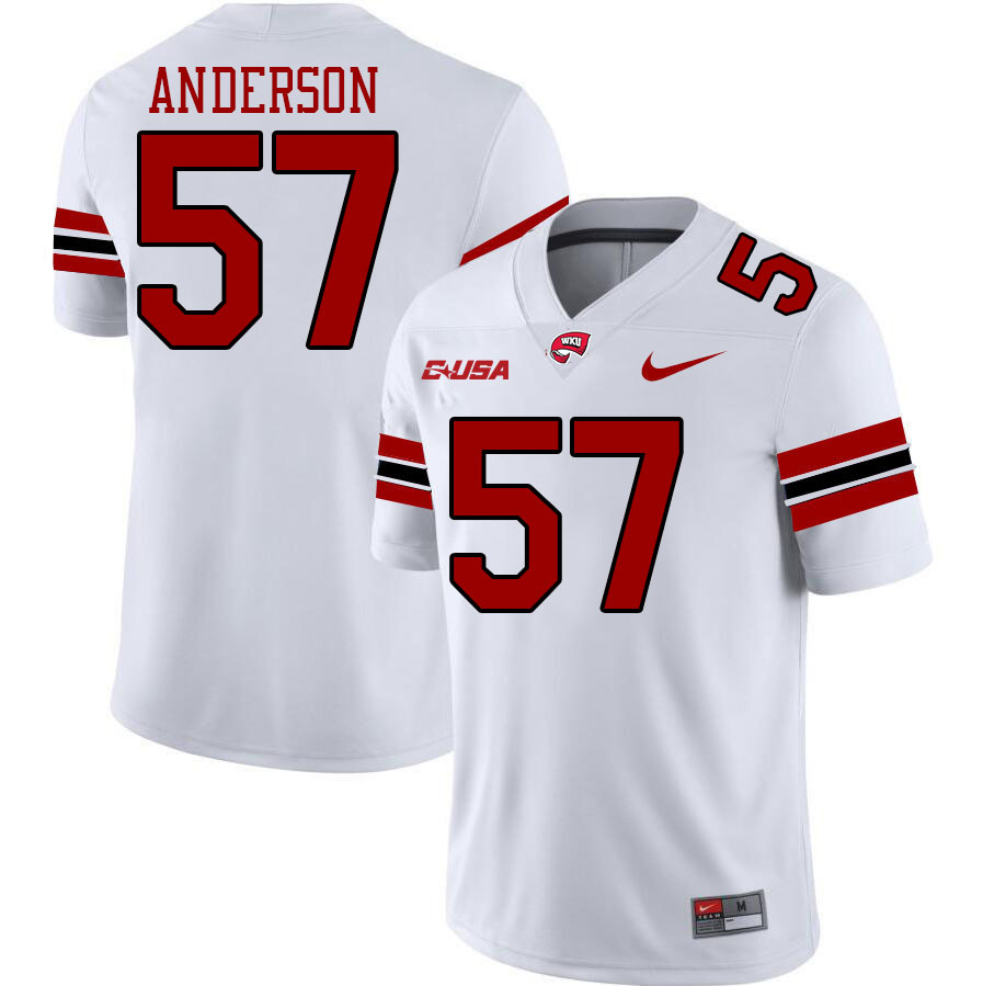 Western Kentucky Hilltoppers #57 Wyatt Anderson College Football Jerseys Stitched Sale-White